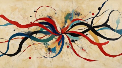 Poster - Abstract Colorful Swirls on Canvas Background