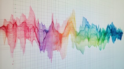 Poster - Vibrant Sound Wave Visualization for Digital Art