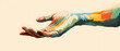© Fernando - Abstract Painting of a Hand Reaching Out in Vibrant Colors