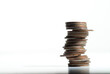 © Mint Images - High angle close up of a stack of US quarters.