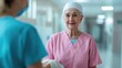 © Intelligent Horizons - Caucasian nurse tenderly and compassionately assisting an elderly woman with personal hygiene during a private caregiving visit with a soft blurred background creating an intimate personal atmosphere