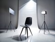 © Curie - Elegant Black Chair Isolated on a Crisp White Background Perfect for Food Photography, Interior Design, and Modern Aesthetic Showcases with Minimalistic Charm