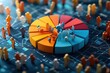 © Emma - Market segmentation analysis with pie charts and demographic icons, precise targeting, 3D illustration