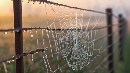spider web in the morning