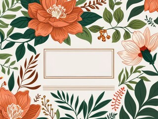 Floral Frame pattern with Gold Accents