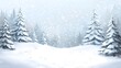 © Pascal - A peaceful winter scene featuring snow-covered pine trees, a white landscape, and a gentle snowfall under a pale, cloudy sky.