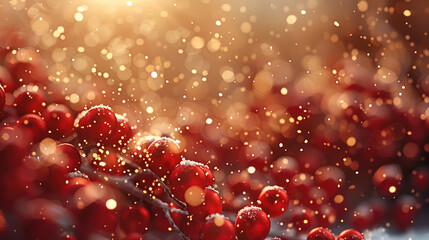 Poster - A beautiful Christmas card background, use of gold and red, traditional Christmas feel, winter seasons card.