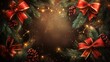 © pornsawan - Christmas tree border with green fir branches isolated on transparent background,Pine cone, xmas frame,Vector Christmas tree garland decoration,Christmas ornaments,copy space.
