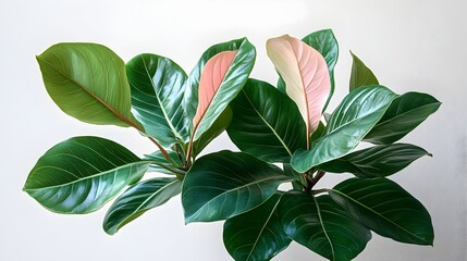 Aufkleber - Lush Green Tropical Leaves Background with Vibrant Foliage Textures and Patterns. Colorful,Bright,and Serene Botanical Scenery with Fresh Greenery and Natural Aesthetic for Wellness,Decor,and Design
