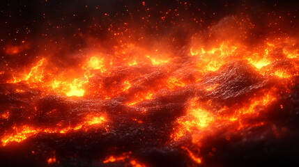 Aufkleber - Raging inferno consuming a mountainous landscape,with towering flames,billowing smoke,and a fiery,catastrophic atmosphere. This intense.