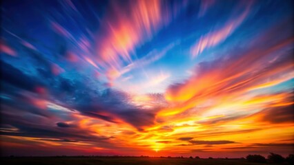 Wall Mural - blurred silhouette of a colorful sunset sky with clouds , abstract, blurred, silhouette, sunset, col