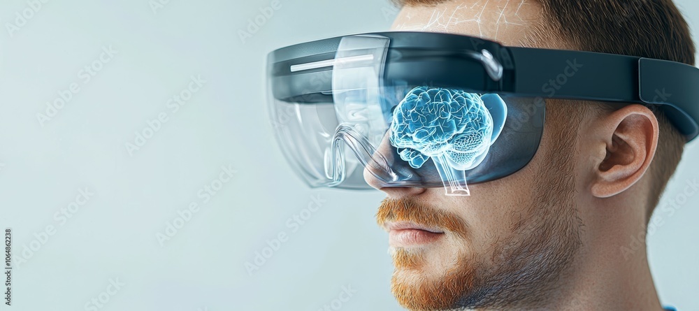 Augmented reality anatomy and health diagnostics, glowing blue ...