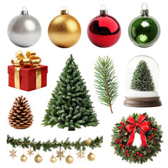 Wall Mural - png christmas decoration design element set, transparent background