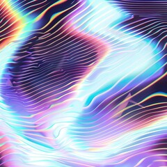 Sticker - Abstract iridescent waves