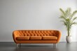 © Adnan - A minimal orange sofa and plant in the front of wall