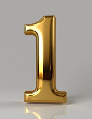 3d golden font number 1