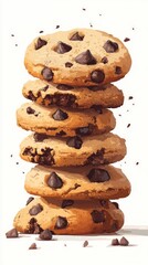 A tempting tower of freshly baked chocolate chip cookies awaits to be shared on National Cookie Day, perfect for satisfying any sweet tooth