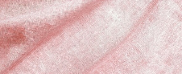 Wall Mural - soft pink fabric texture with gentle folds and fine woven details generative ai
