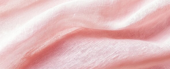Wall Mural - soft pink fabric texture with gentle folds and fine woven details generative ai
