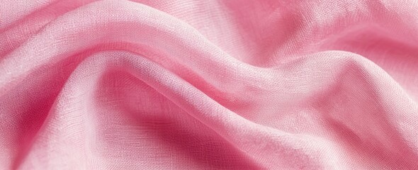 Wall Mural - Soft pink fabric texture with delicate folds and fine woven pattern Generative AI