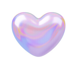 Wall Mural - holographic vector heart. hologram love element for wedding, valentines day, love concept. heart 3d 