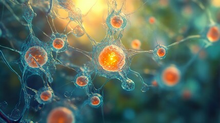 Wall Mural - microscopic view of a cell: exploring the wonders of life