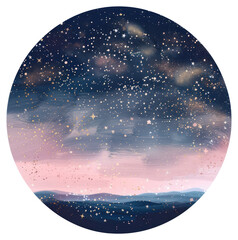 Canvas Print - png starry night sky illustration