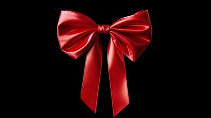 Canvas Print - red ribbon bow celebration decoration, AI Generative