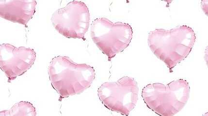 Wall Mural - a seamless pattern of pastel-colored hearts and bokeh, creating a dreamy, romantic background with a