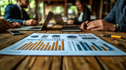 Poster - Businesspeople Analyzing Financial Data with Graphs and Charts