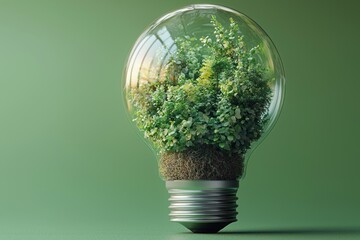 Poster - A Light Bulb Filled with Lush Greenery