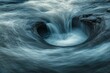 © ChaoticMind - A captivating image of a powerful water vortex swirling violently in a rough river, symbolizing dynamic energy and force with mesmerizing fluid motion through nature.