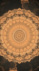 Wall Mural - A stunning mandala design featuring intricate patterns and warm tones, perfect for relaxation and meditation backgrounds.