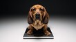 © Pixel Matrix - Obese Basset Hound on Scale