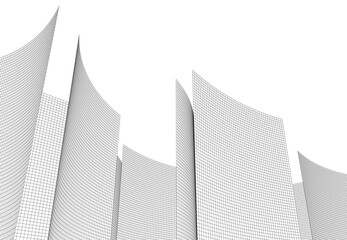 Abstract architecture vector 3d drawing