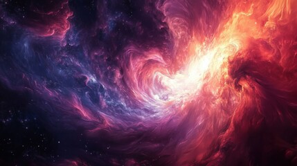 Wall Mural - Radiant Nebula: A vibrant liquid art piece showcasing rich