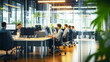 © Iuliia - Business office with blurred people casual wear, with blurred bokeh background