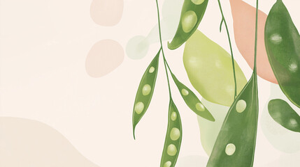 Wall Mural - close up of green beans, close up of peas, pea illustration, pea vector, vegan, vegetable, green grass with dew drops