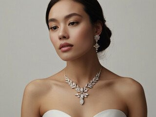 Diamond necklace, a timeless piece for brides seeking luxury and style.