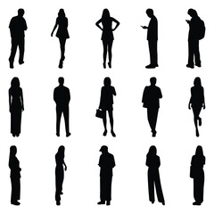 Wall Mural - Vector collection set of individual people silhouettes.	
