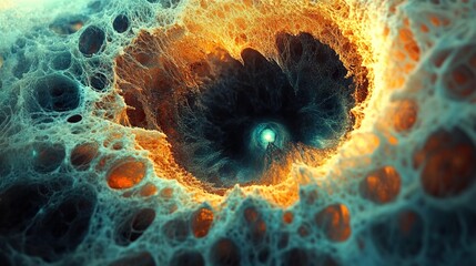 Wall Mural - abstract fractal pattern: glowing cosmic web