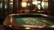 © DREAMERLYN STUDIO - A tranquil scene of an empty craps table in a casino, highlighting the unique layout and absence of the usual hustle and bustle.