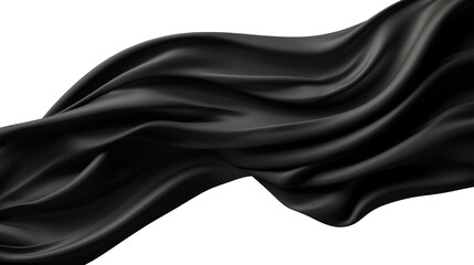 Wall Mural - black silk isolated on white