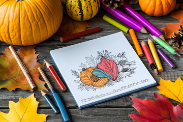 A coloring book with an unusual theme is being colored by kids.