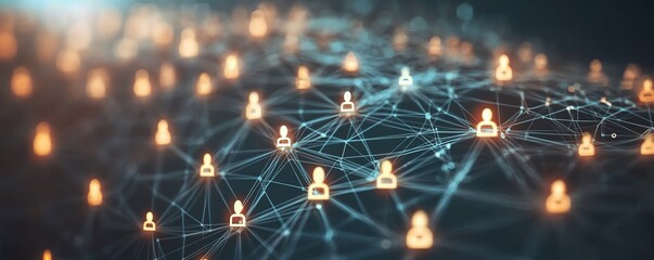 Poster - A clear and engaging graphic of interconnected individuals in an online network