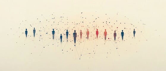 Poster - Abstract graphic depicting interconnected individuals in a digital network