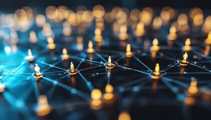 Aufkleber - Creative depiction of a straightforward graphic showing interconnected individuals in an online network