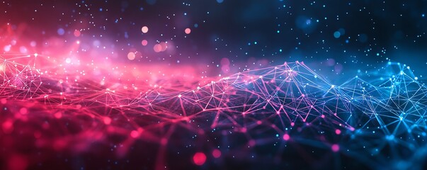 Fototapete - Illustration of an online network with interconnected individuals