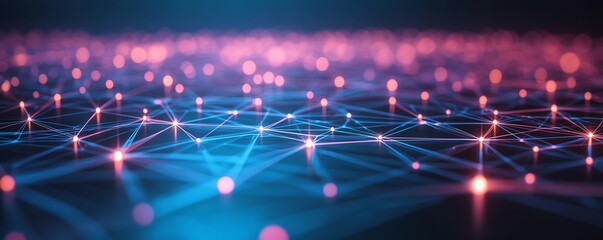 Fototapete - Simple yet impactful illustration of an online network with interconnected people
