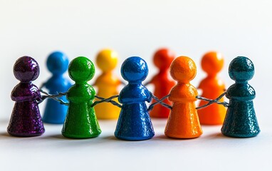 Fototapete - Simple yet impactful image of a network of people linked by lines